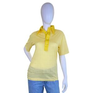1970s Jack Nicklaus Yellow Striped Cotton Polo